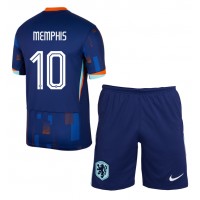 Camisa de time de futebol Holanda Memphis Depay #10 Replicas 2º Equipamento Infantil Europeu 2024 Manga Curta (+ Calças curtas)